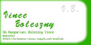 vince boleszny business card